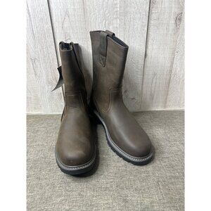 Wolverine Mens Brown Leather 10" Work Boots Size 9.5 Extra Wide Waterproof